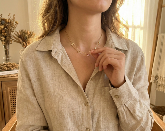 Altın Rengi  Kolye - Prensesin Kalbi