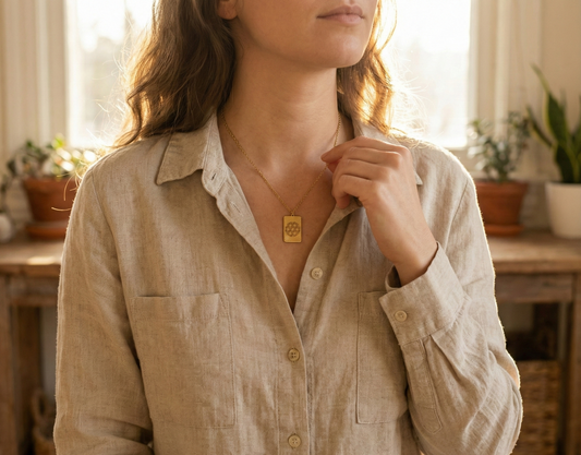 Altın Rengi Kolye - Görkemli Taş